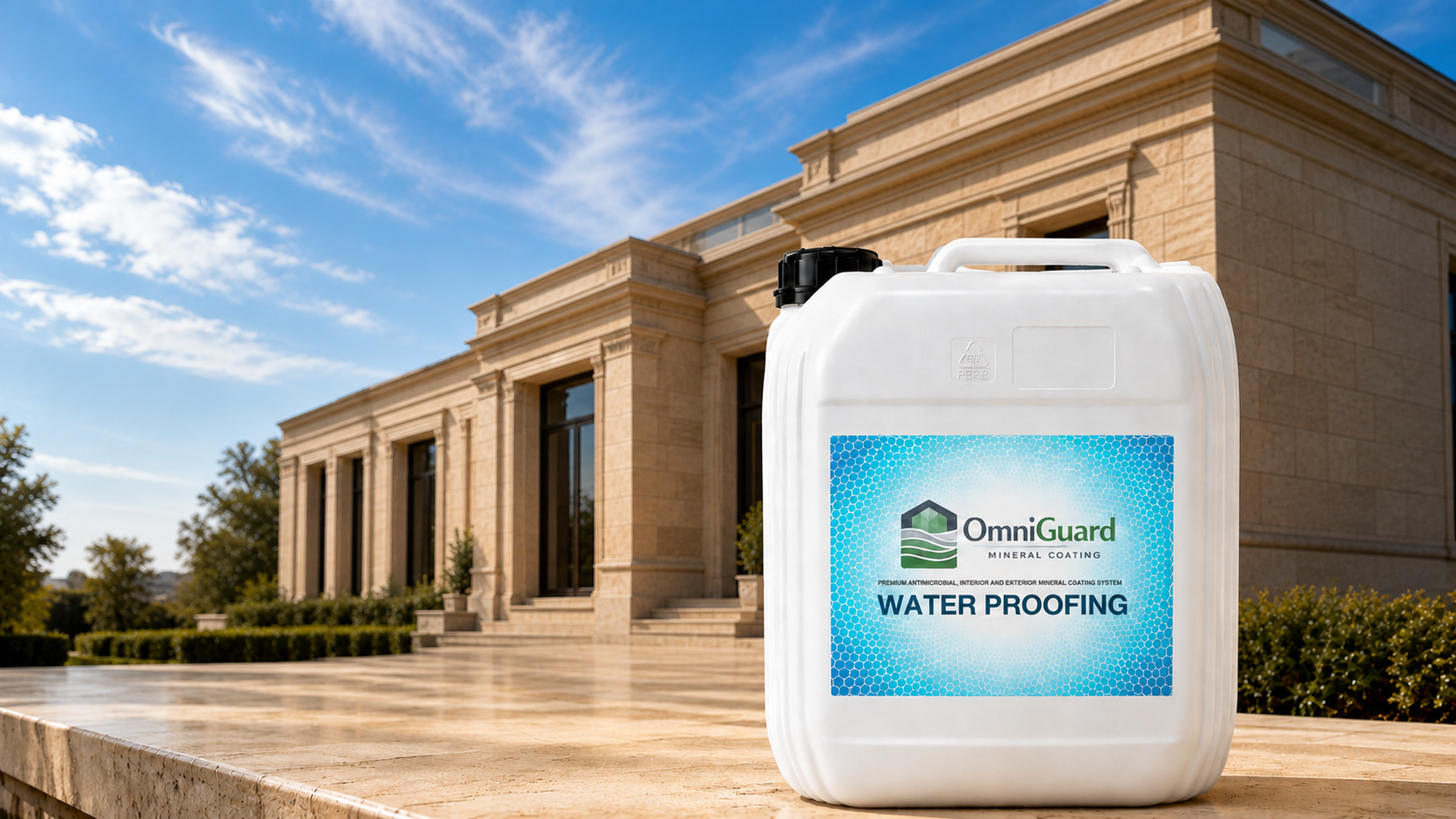Water Proofing Agent in front of a heritage building