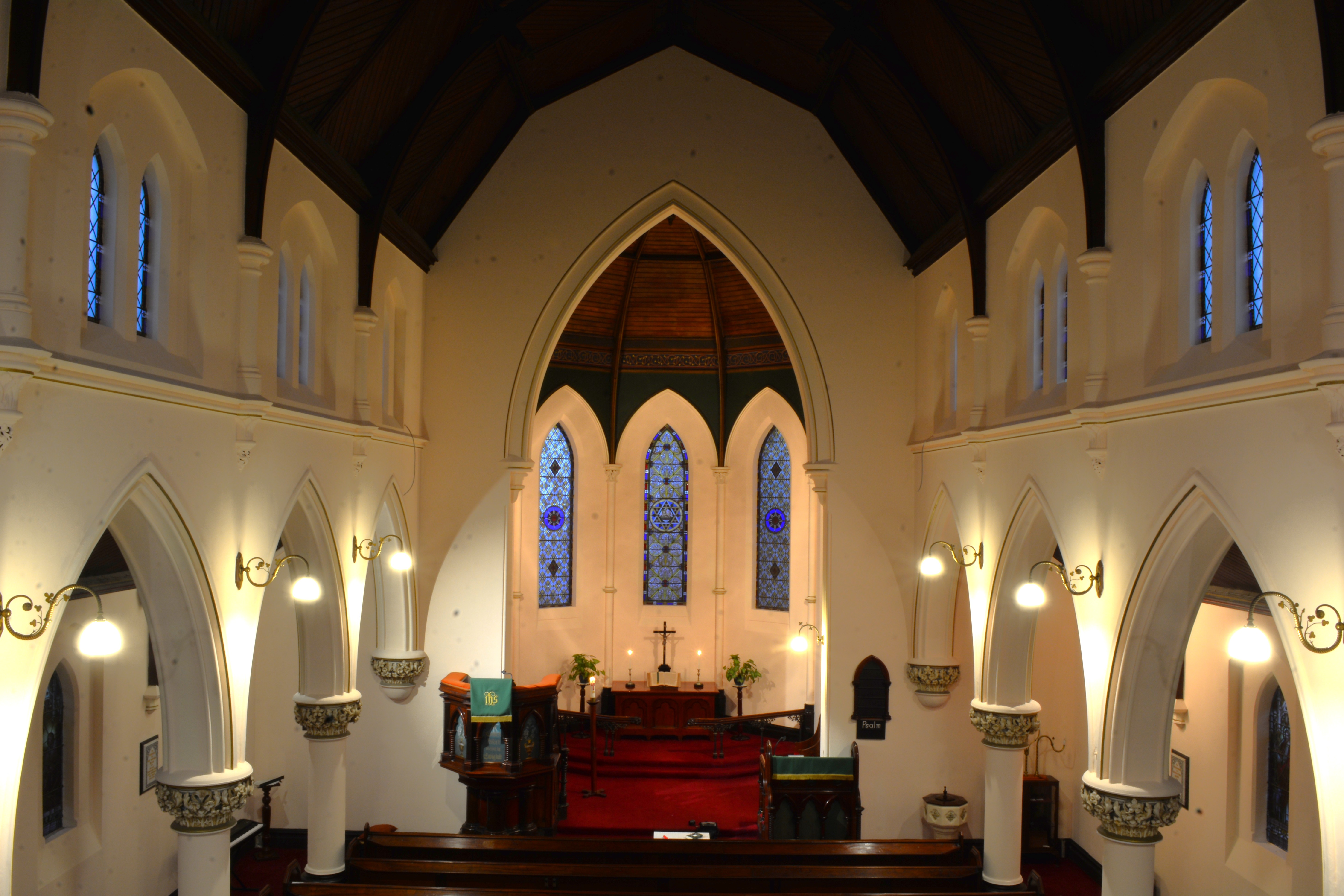 Completed German Lutheran Trinity Church nave after coating works